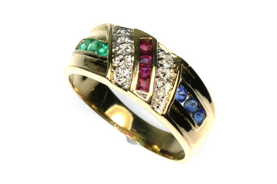 Ruby, Sapphire, Emerald, and Diamond Band