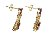 Ruby and Diamond Drop Earrings