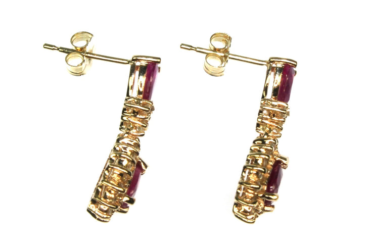 Ruby and Diamond Drop Earrings