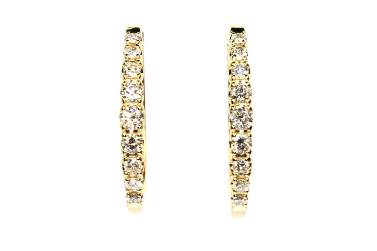 .59ctw Diamond Hinged Hoop Earrings