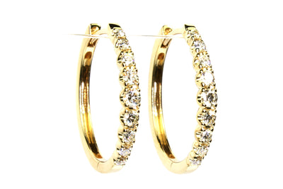 .59ctw Diamond Hinged Hoop Earrings