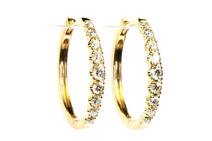 .59ctw Diamond Hinged Hoop Earrings