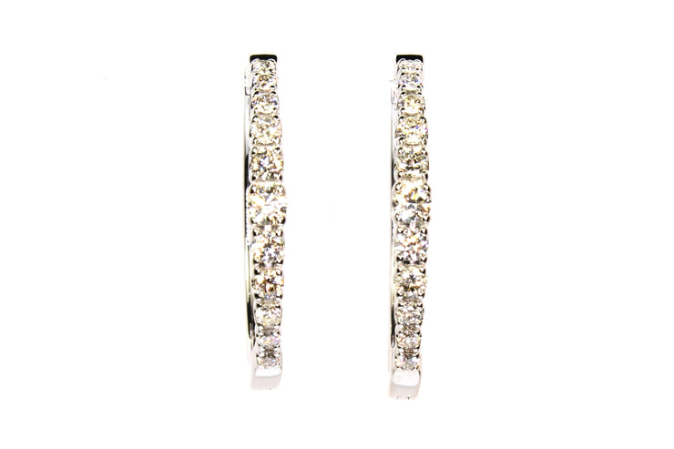 .46ctw Diamond Hinged Hoop Earrings