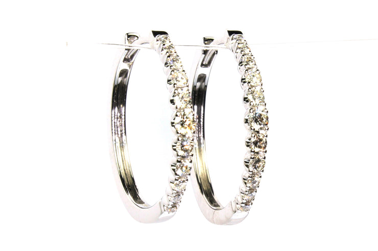 .46ctw Diamond Hinged Hoop Earrings