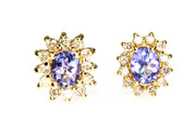 Tanzanite and Diamond Stud Earrings