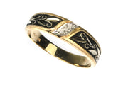 Antiqued Gold and Diamond Band