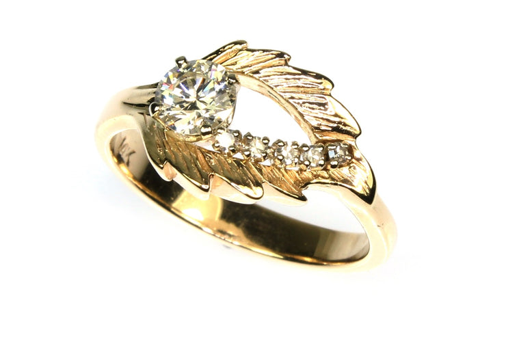 .50ct Round Diamond Leaf Ring