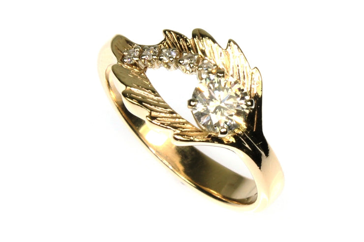 .50ct Round Diamond Leaf Ring