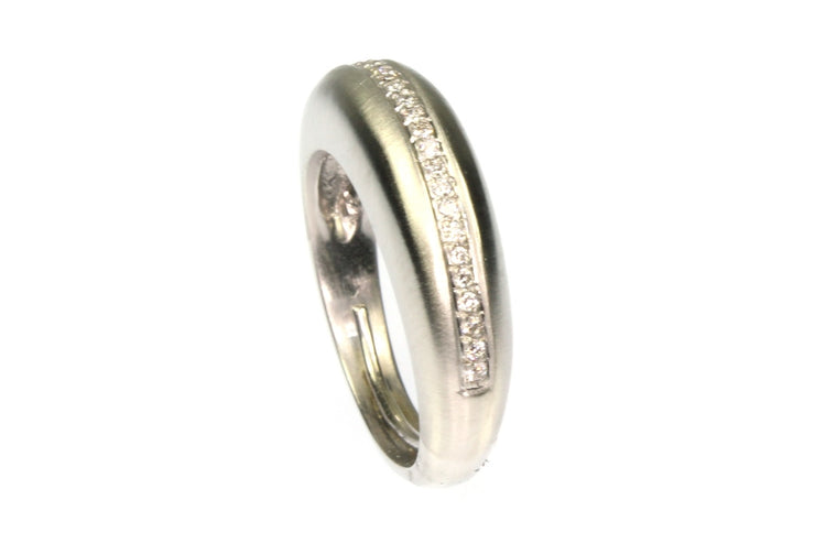 Brushed and Domed Diamond Band