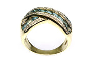 Blue Topaz and Diamond Ring