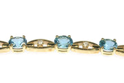 Blue Topaz and Diamond Bracelet