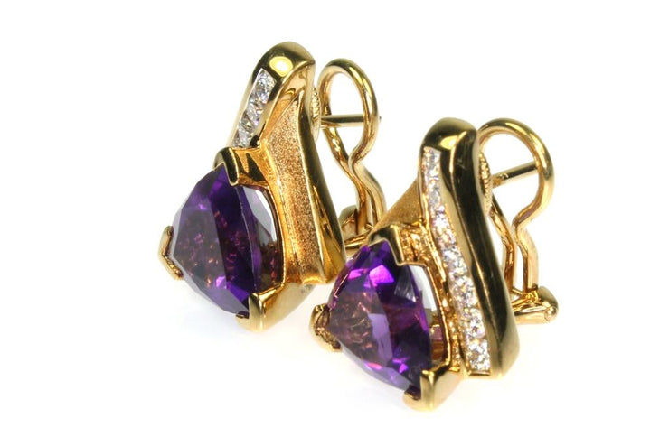 Amethyst and Diamond Earrings