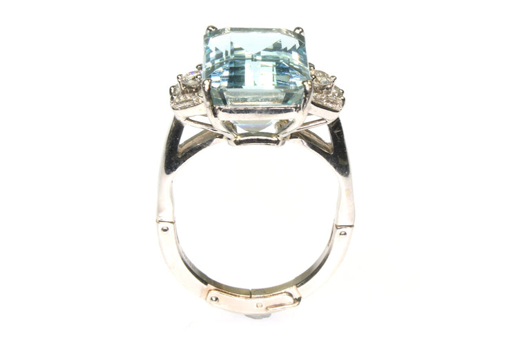 8.55ct Aquamarine and Diamond Ring