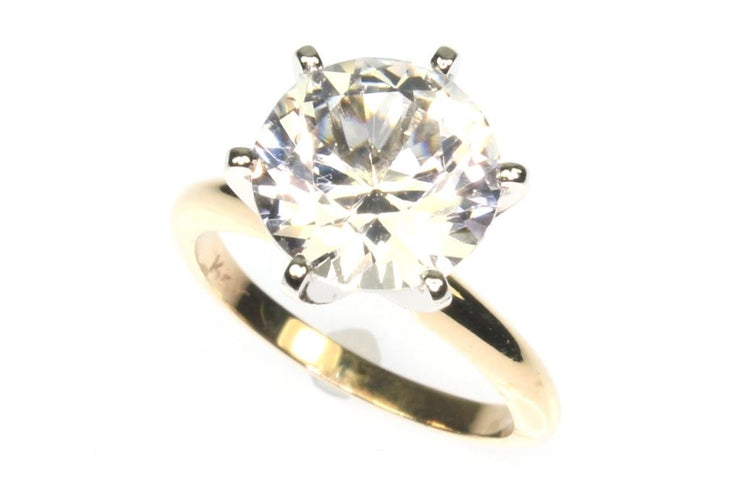 10mm Created White Sapphire Solitaire Ring