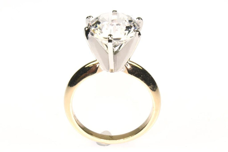 10mm Created White Sapphire Solitaire Ring