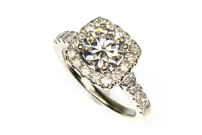 1.64ctw Diamond Halo Style Ring