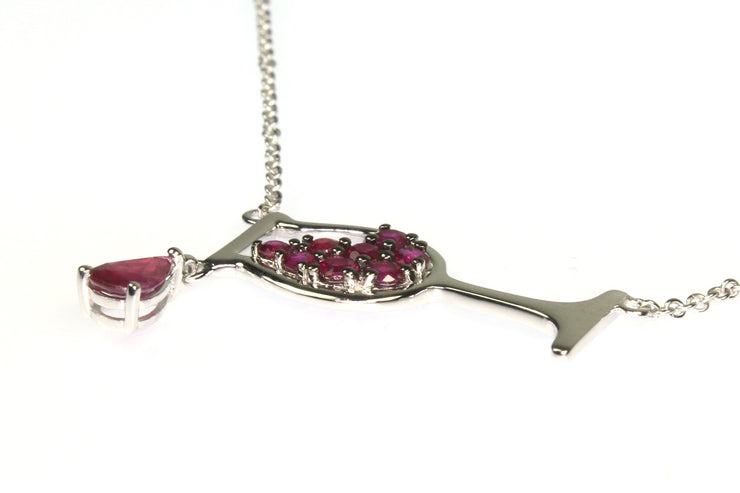 .79ctw Ruby Wine Glass Necklace
