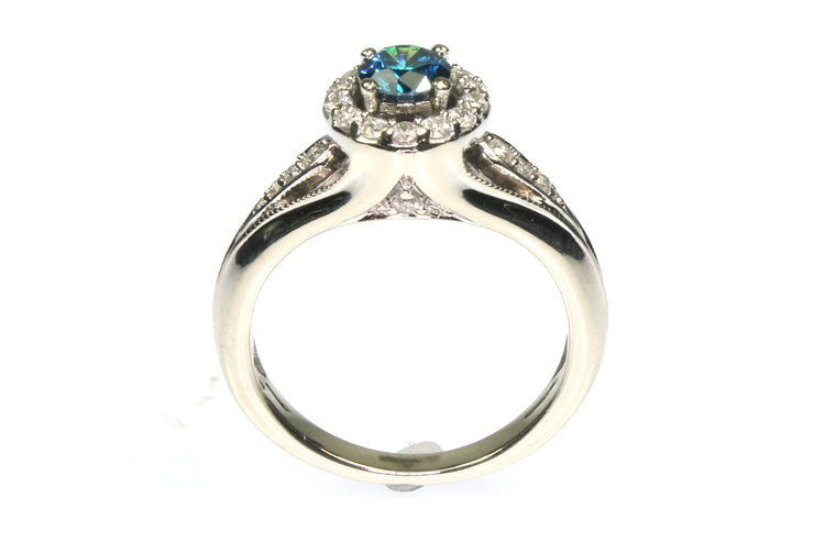 .84ctw Blue and White Diamond Ring