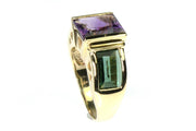 Amethyst and Green Quartz Ring