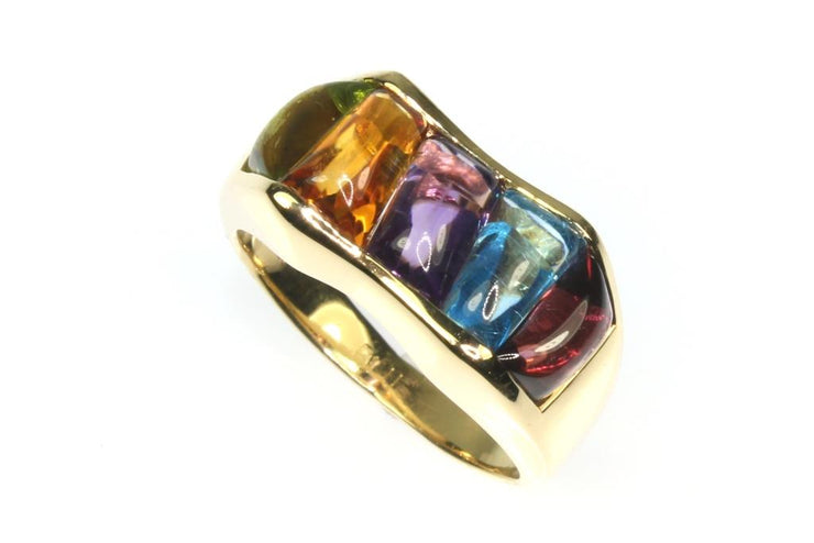 Cabochon Multi Gemstone Ring