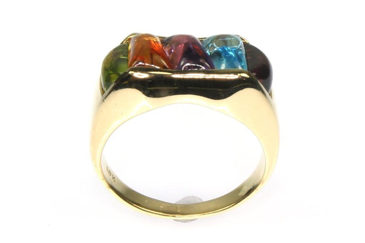 Cabochon Multi Gemstone Ring