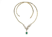 Natural Emerald and Diamond Necklace