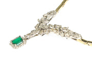 Natural Emerald and Diamond Necklace