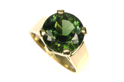 12.82mm Green Tourmaline Ring