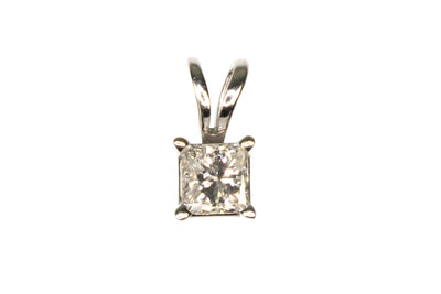 .25ct Princess Cut Diamond Solitaire Pendant