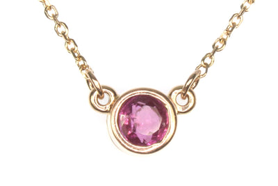 Pink Sapphire Station Necklace