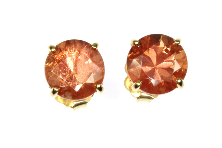 2.30ctw Round Oregon Sunstone Stud Earrings