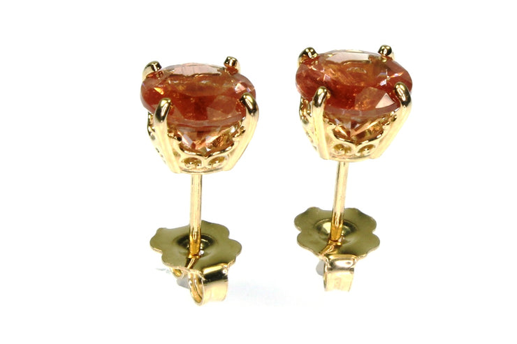 2.30ctw Round Oregon Sunstone Stud Earrings