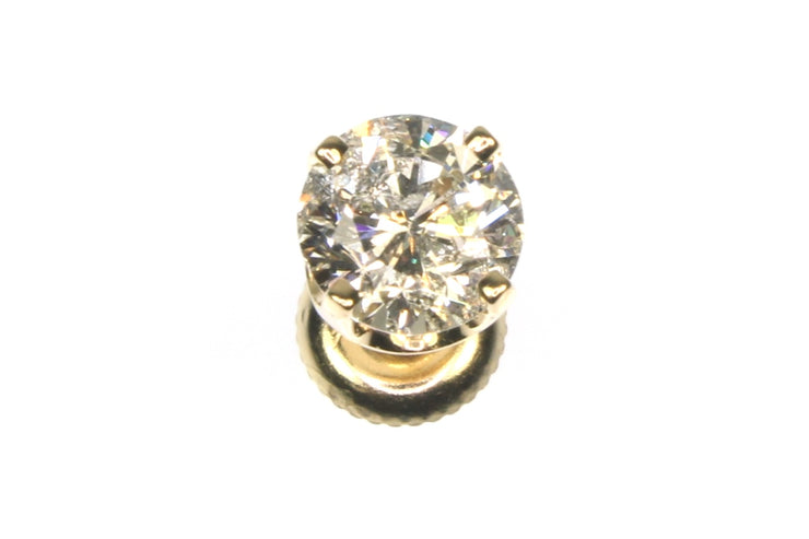 1ct Round Diamond Single Stud Earring