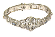 4.50ctw Vintage Old Mine Diamonds and Sapphire Bracelet