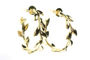 "Tiffany" Brand Olive Leaf Hoop Earrings