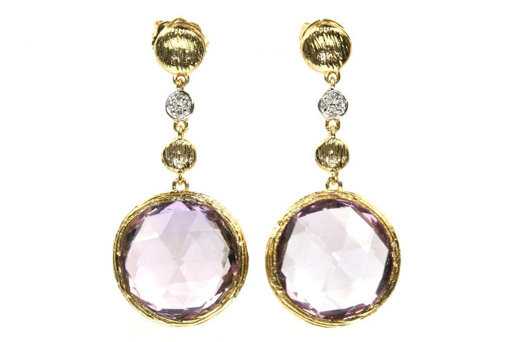 Allison Kaufman Amethyst Rock Candy Drop Earrings