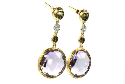 Allison Kaufman Amethyst Rock Candy Drop Earrings