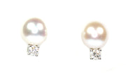 "Tiffany" Akoya Pearl and Diamond Stud Earring