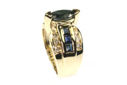 Marquise Sapphire and Diamond Ring