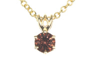 Round Oregon Sunstone Solitaire Necklace
