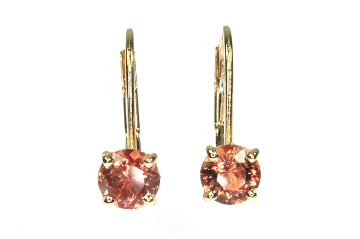 Round Oregon Sunstone Earrings