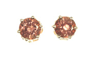 Round Oregon Sunstone Stud Earrings