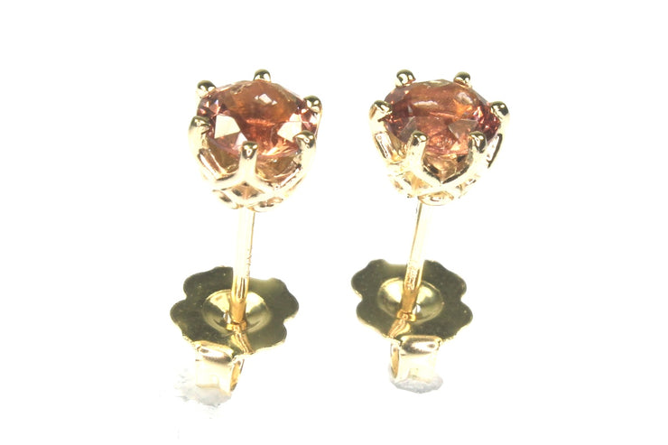Round Oregon Sunstone Stud Earrings