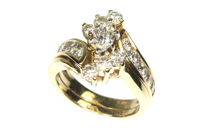 1.75ctw Diamond Marquis and Round Ring