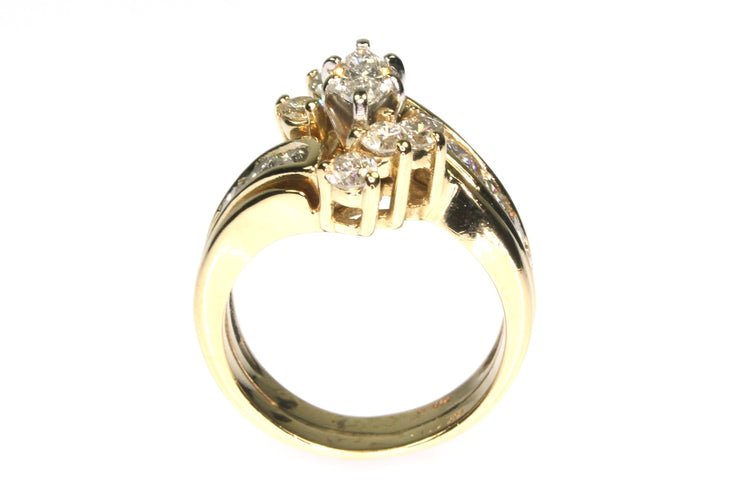 1.75ctw Diamond Marquis and Round Ring