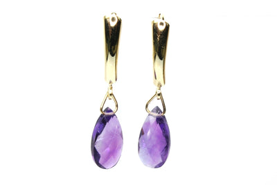 Briolette Amethyst Drop Earrings