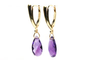 Briolette Amethyst Drop Earrings