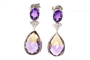 Ametrine and Amethyst Drop Earring