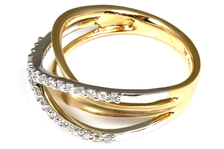 Two-Tone Gold and Diamond Orbit Ring