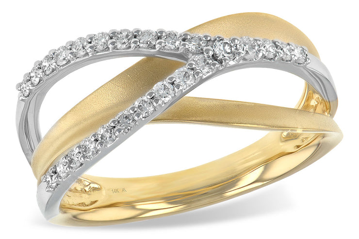 Two-Tone Gold and Diamond Orbit Ring